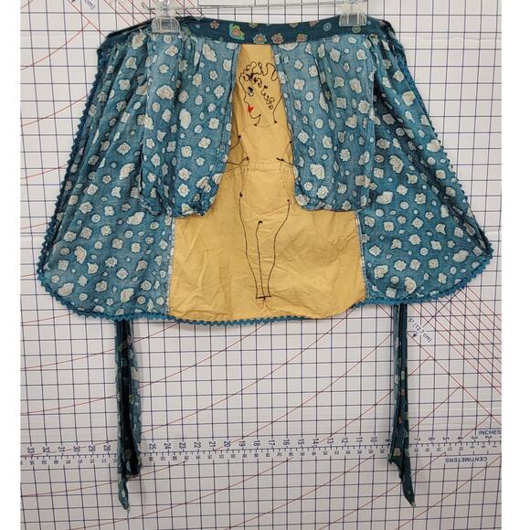Vintage‎ Peekaboo Lady Handmade Apron with Pockets Retro Cottagecore Style - Picture 3 of 11